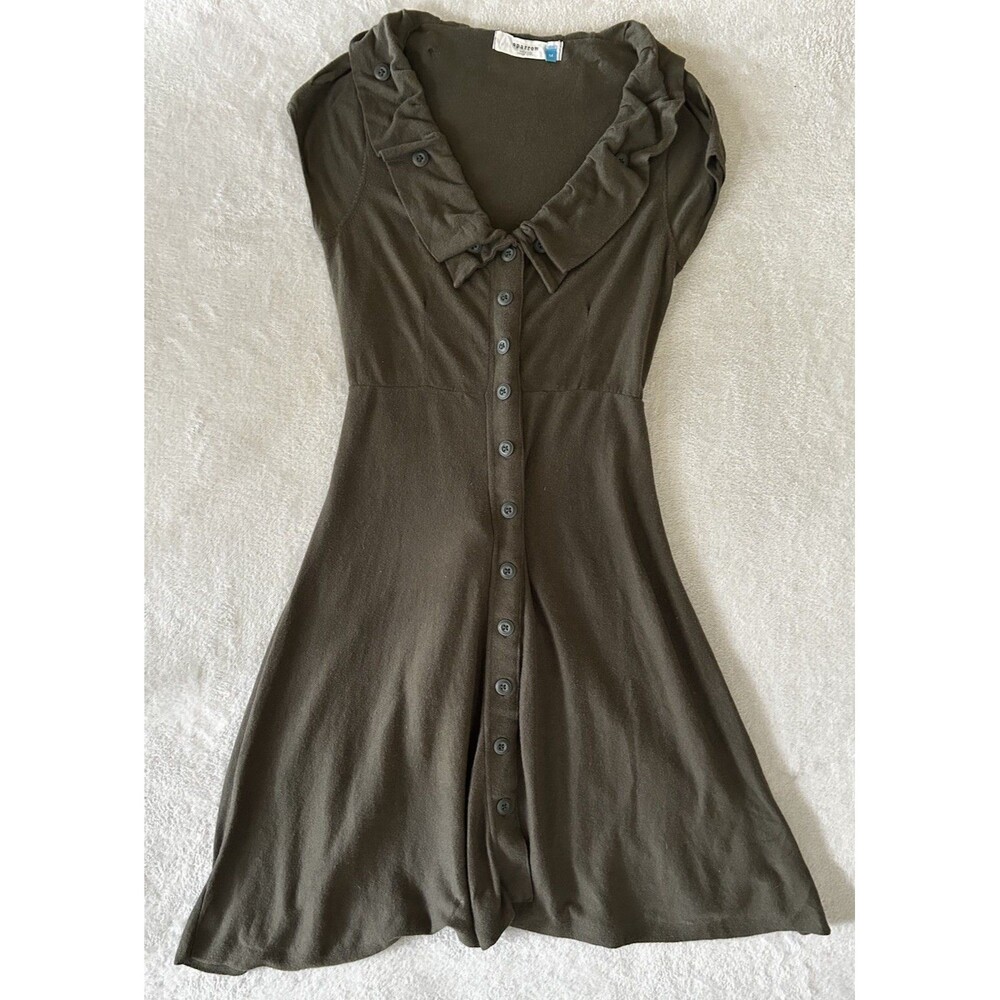Anthropologie Sparrow Green Cotton/Cashmere Belted Midi Knit Dress Size Medium - Picture 5 of 12